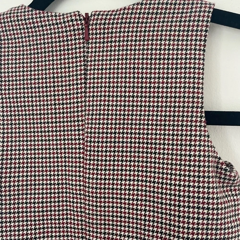 Gymboree Girls Kids Dress Red Black Houndstooth Velvet Bow Portrait size 3